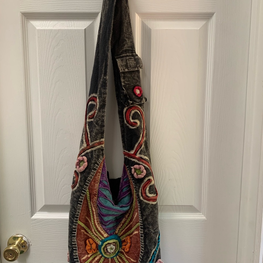 Boho bag. Great bag from Nepal. 100% cotton. Can be used as a show or beach bag.